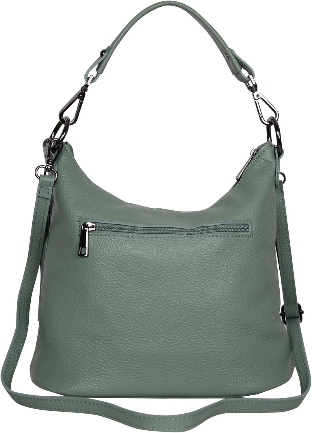 AmbraModa GLX09 - Damen Handtasche Schultertasche Beutel aus Echtleder Avocadogrün, Avocadogrün