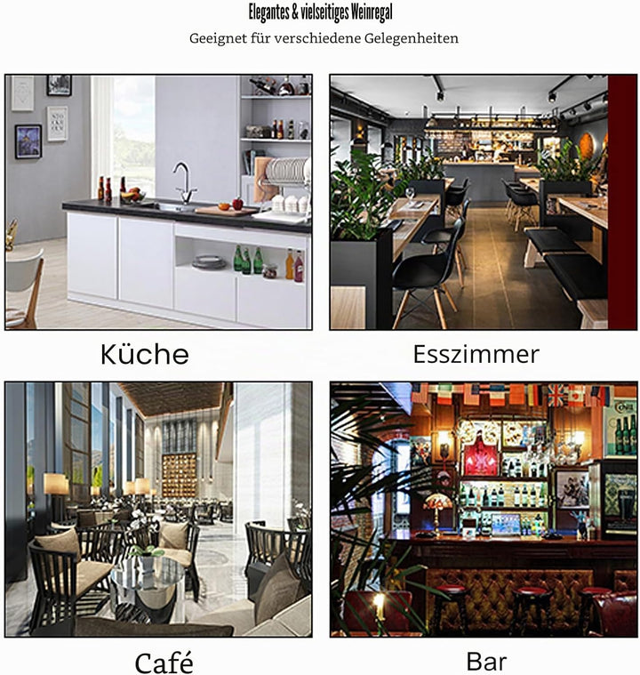 Deckenregal Weinregal - Decken Regal Hängend Weinglasregal aus Metall, 2-lagiger industrieller hänge