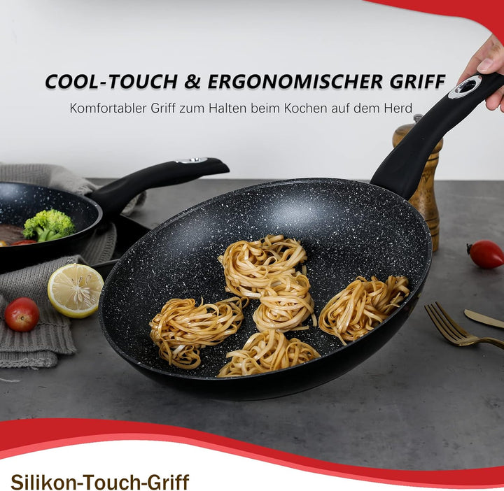 Topfset, HOMELUX 15tlg Induktions Töpfe Set | Aluminiumguss Kochtopfset, Antihaftbeschichtung Pfanne