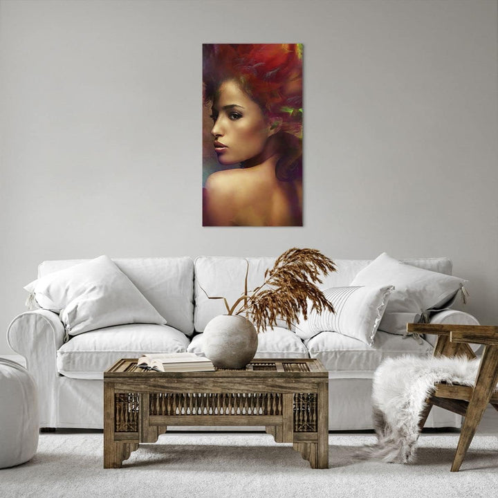 Bilder auf Leinwand 55x100cm Leinwandbild mit Rahmen frau gesicht Gross Wanddeko Bild Schlafzimmer K