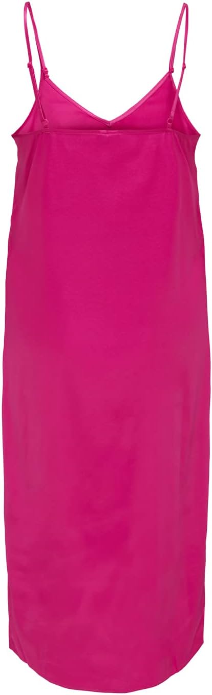 PIECES Damen Onlvictoria Satin Strap Mid Dress Noos W XXS Fuchsia Purple, XXS Fuchsia Purple