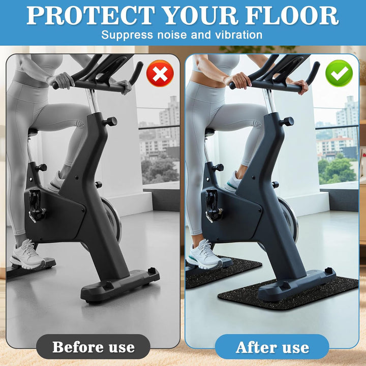 Bodenschutzmatte für Sportgeräte Fitnessgeräte 28 x 70cm 2 Stück Stossfeste Bodenschutzmatte Fitness