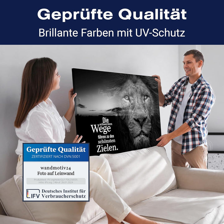 wandmotiv24 Leinwandbild Motivation, 60x45cm, Querformat, Die schönsten Ziele, Deko, Bilder auf Lein