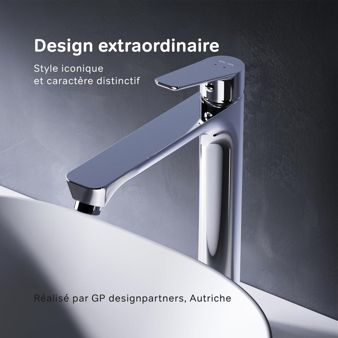 AM.PM Hit Waschtischarmatur mit Einhebelmischer, SoftMotion Keramikkartusche 30mm, Neoperl Aerator,