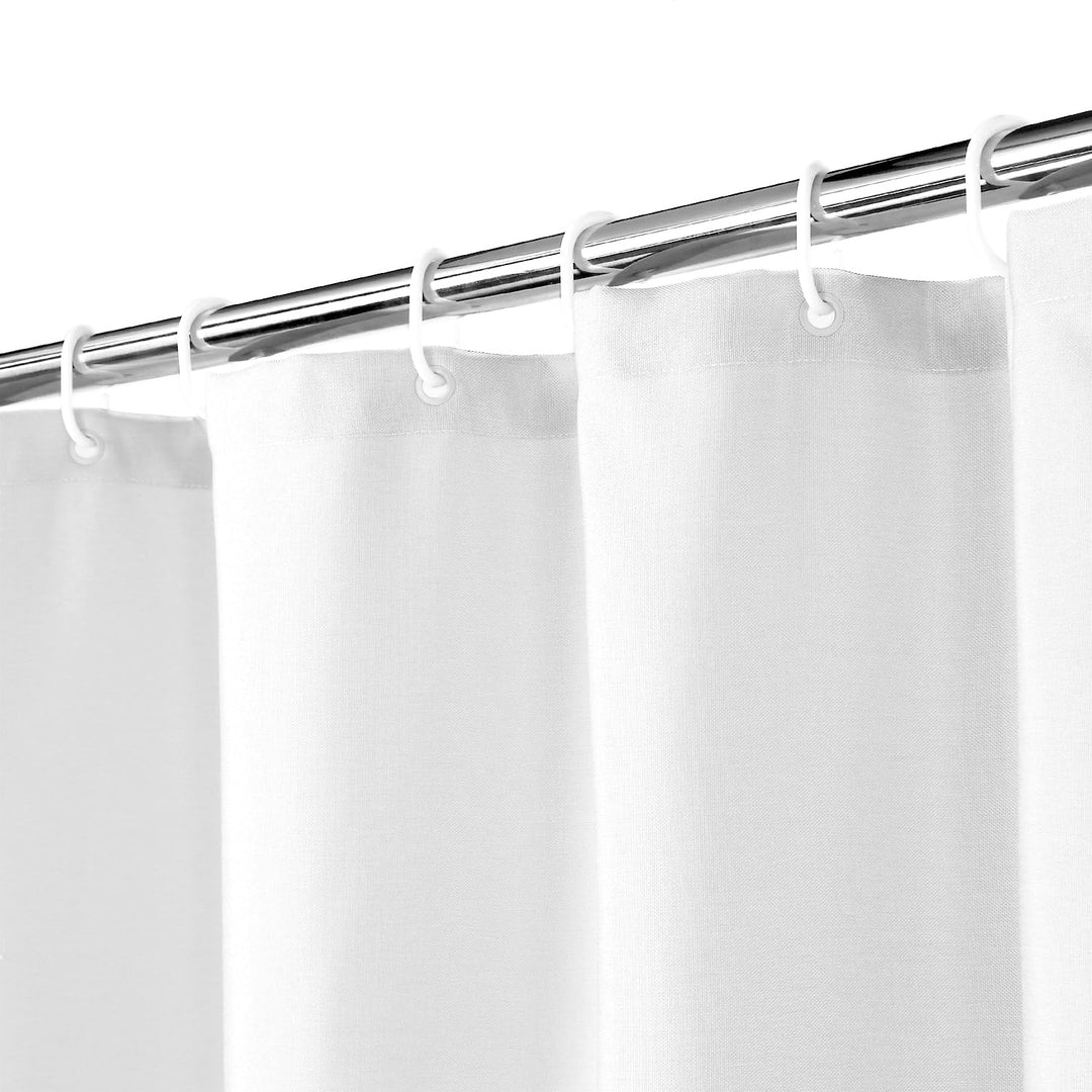 LinTimes Flachs Leinen wie 240GSM Schwerer,breiter Stoff Duschvorhang für Badezimmer mit Haken Hotel