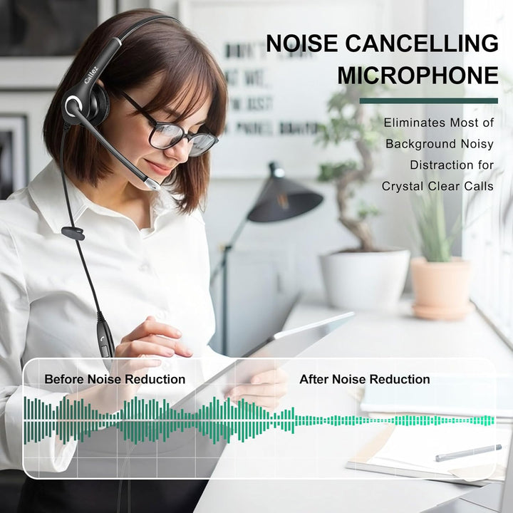 3,5mm Klinke Laptop Headset mit Mikrofon Noise Cancelling, USB-C Headset Handy mit Kabel für iPhone