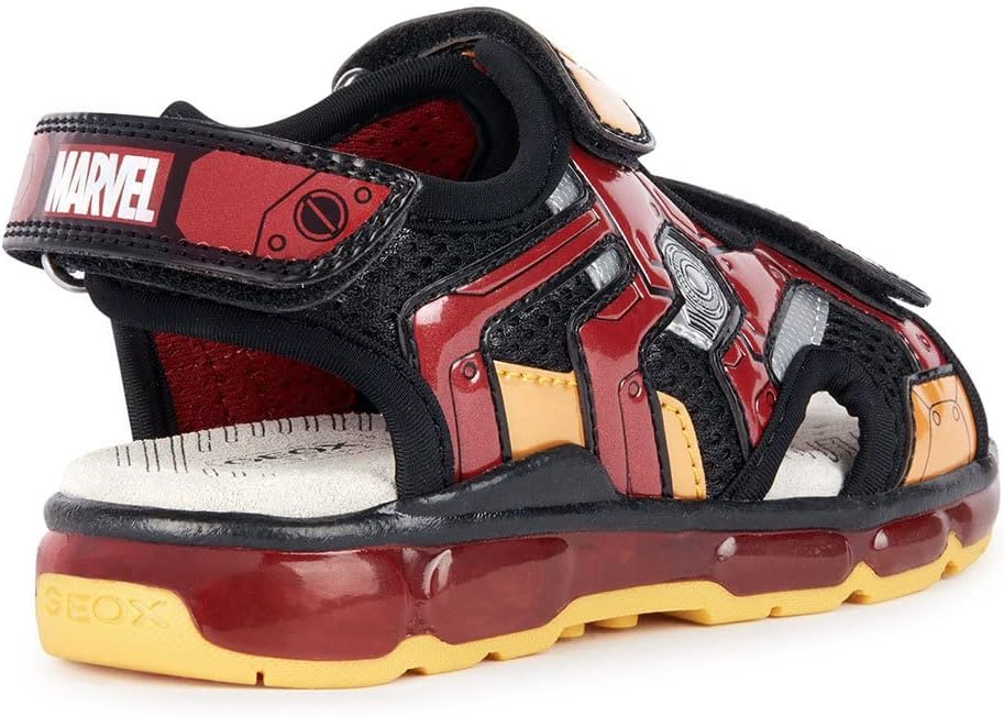 Geox Jungen J Android Boy Sandal 31 EU Black Red, 31 EU Black Red