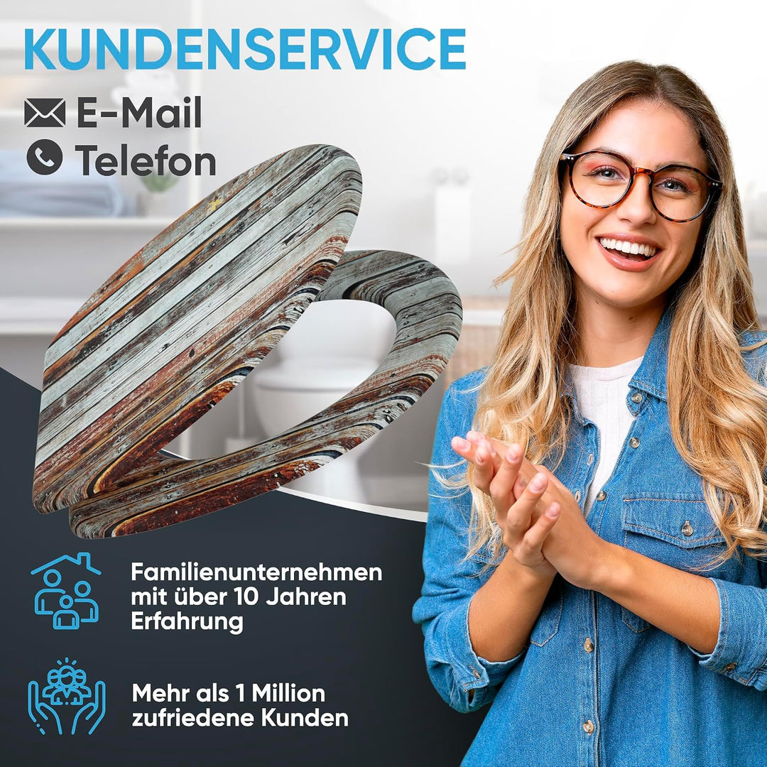 Sanilo WC Sitz mit Absenkautomatik, hochwertiger Toilettendeckel, einfache Montage, stabile Scharnie