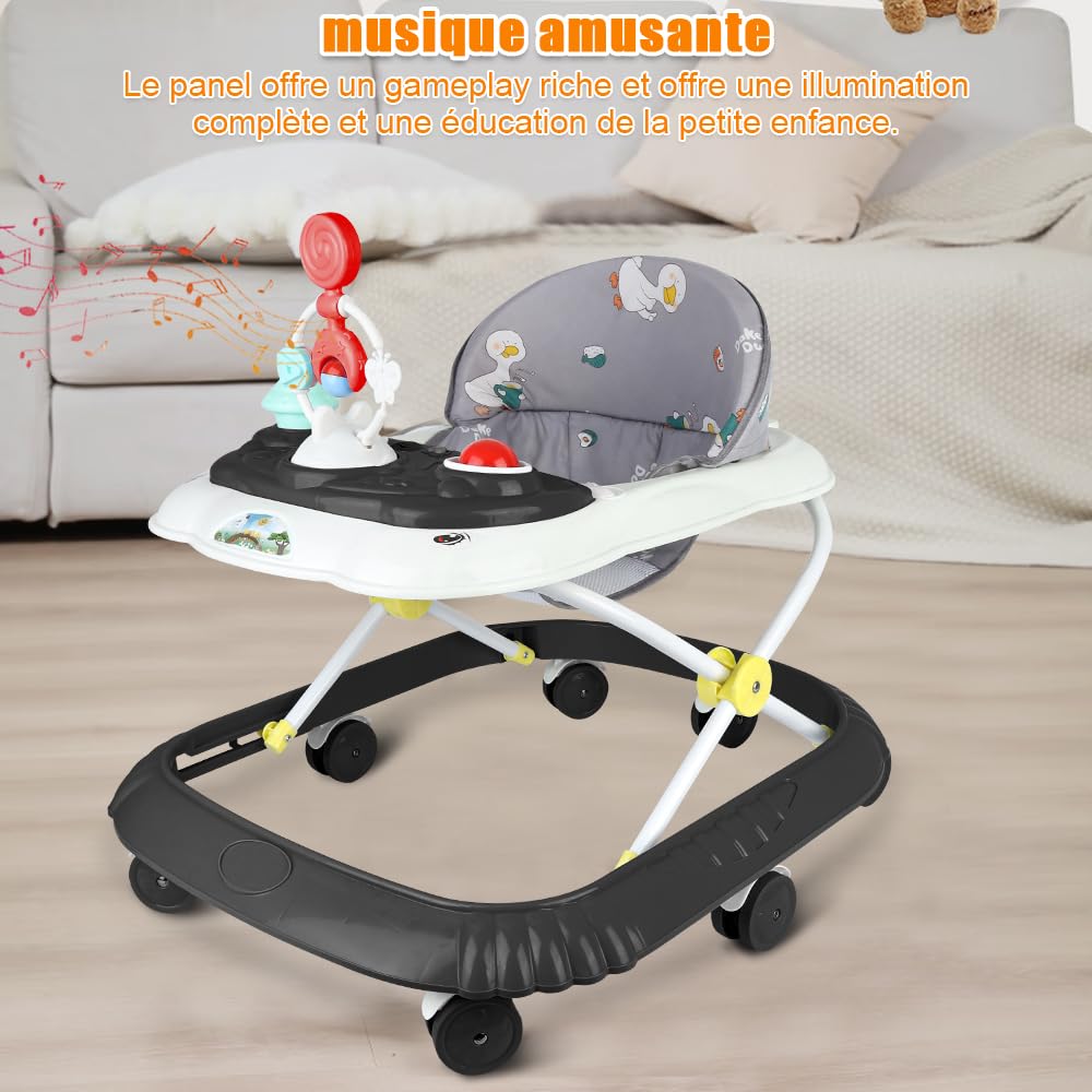 Lauflernhilfe für Babys, Jungen, Mädchen, mitwachsend, 5-in-1, faltbar, 4 verstellbare Höhen, Lichte