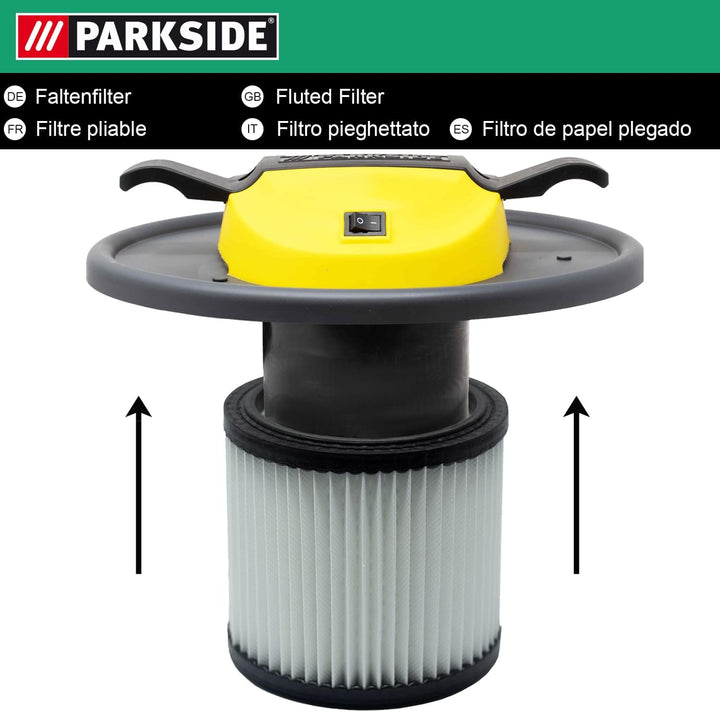 Original Parkside Lidl Falten-Filter mit Stahlinnengitter, stabile Ausführung, für Aschesauger und A