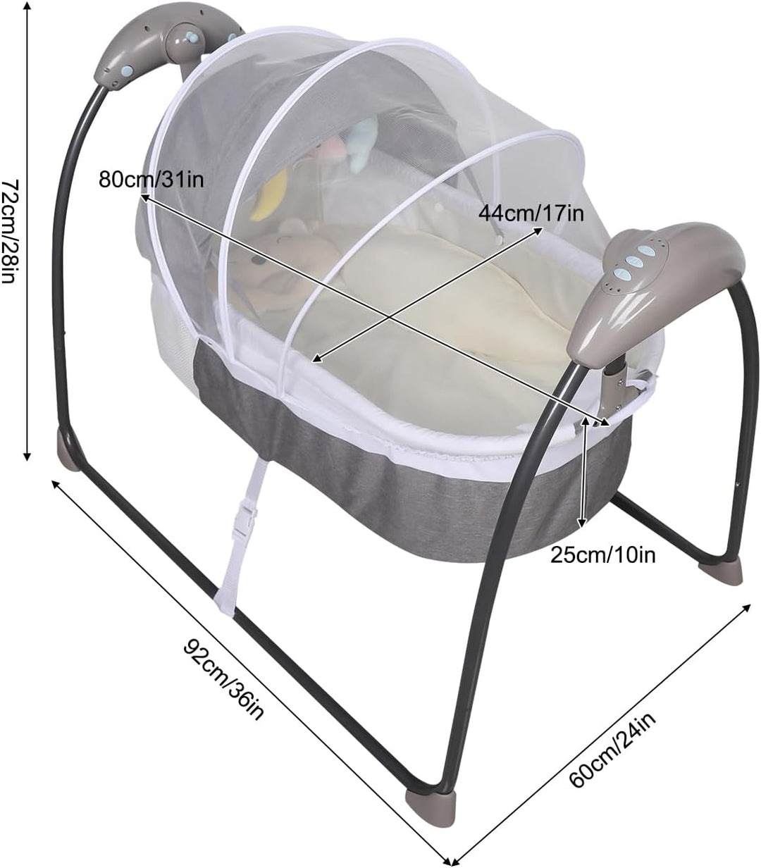 Elektrische Babywiege mit Schaukelfunktion tragbares Schaukelbett für Babys zum Einsatz zu Hause und