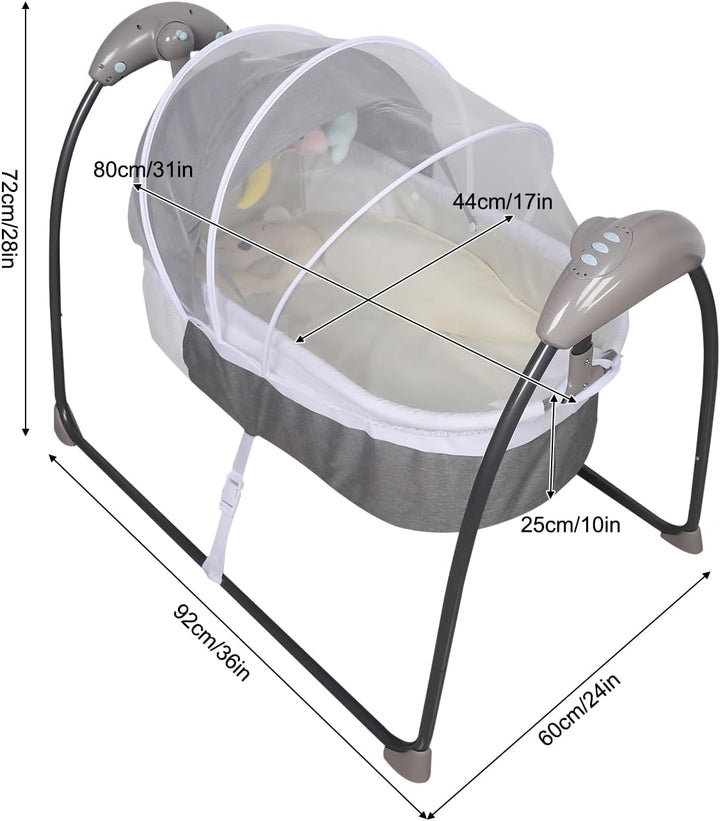Elektrische Babywiege mit Schaukelfunktion tragbares Schaukelbett für Babys zum Einsatz zu Hause und
