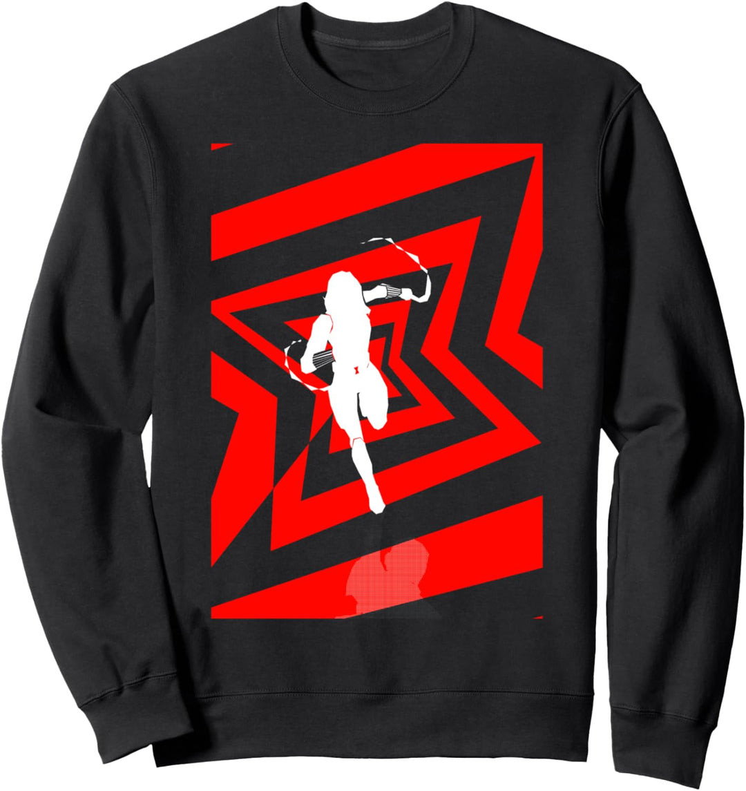 Marvel Black Widow Stripe Logo Silhouette Sweatshirt
