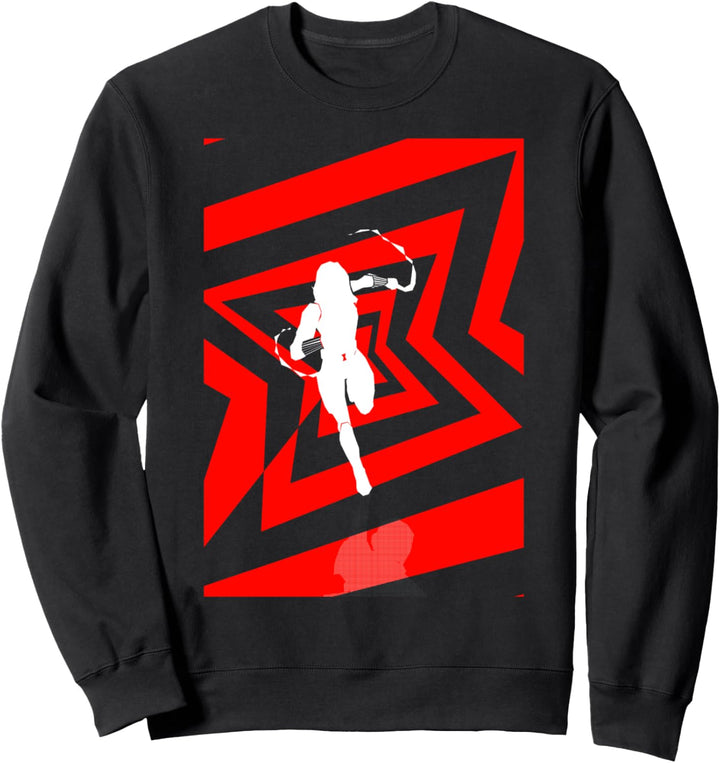 Marvel Black Widow Stripe Logo Silhouette Sweatshirt