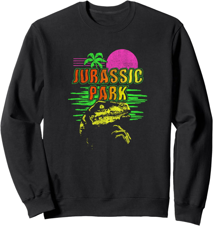 Jurassic Park Velociraptor Neon Waves Sweatshirt