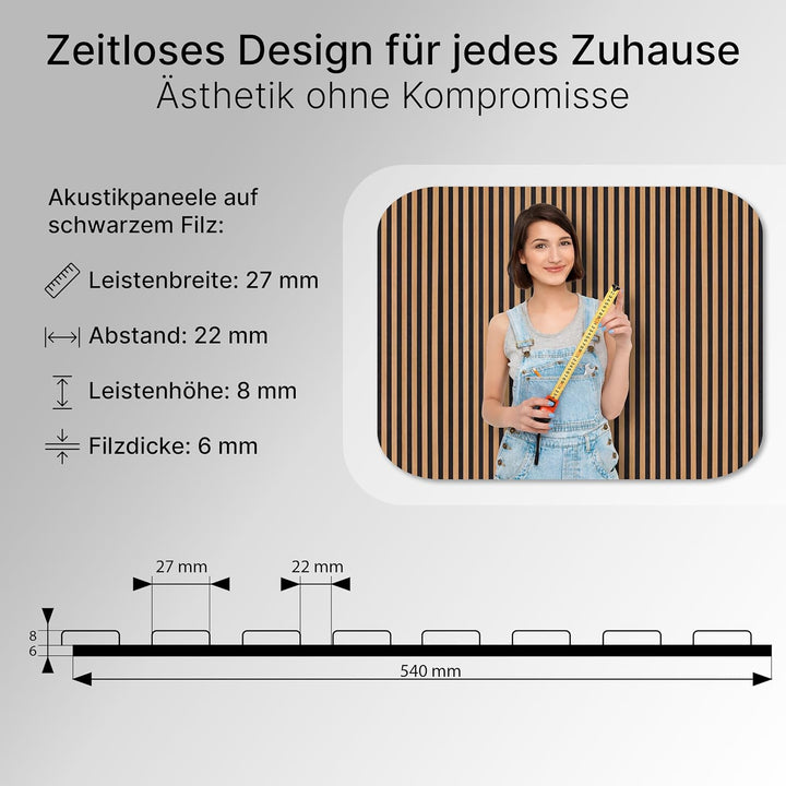 wohnartig 3D Akustikpaneele (Eiche Natur, 2 Stück 240cm x 54cm) Eiche Natur 2 Stück 240cm x 54cm, Ei