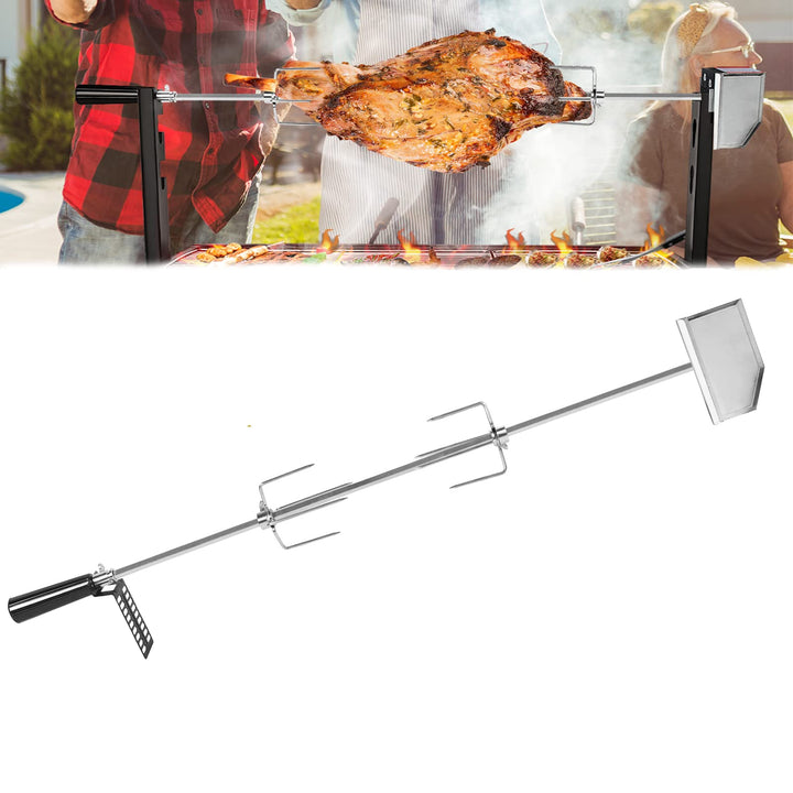Grillspiess Set mit Motor 107cm drehspiess,304 Edelstahl Grillspiess Rotisserie 220V - 240V inkl.2X