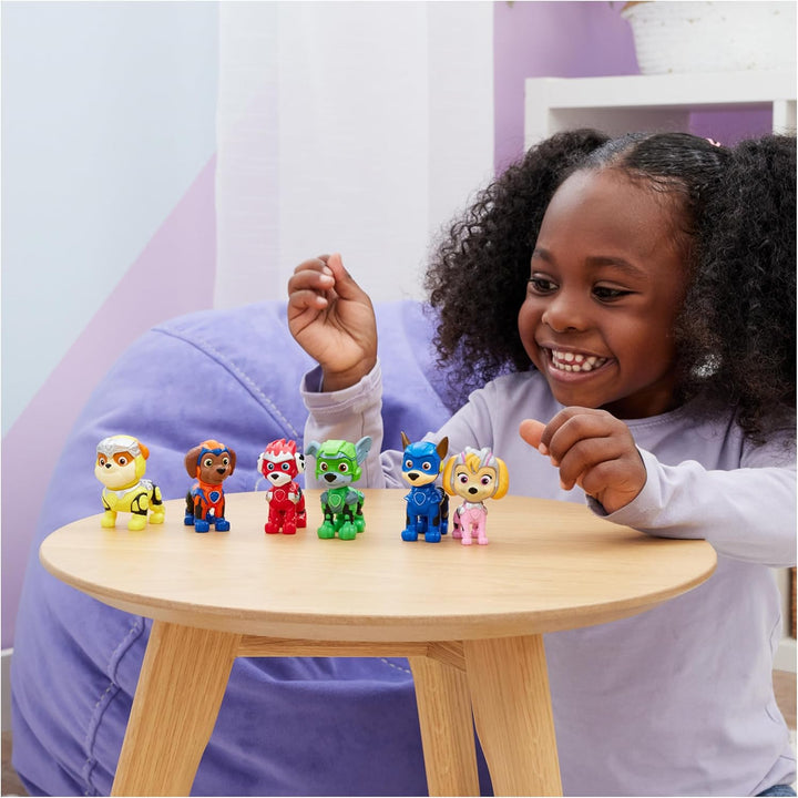Paw Patrol: Der Mighty Kinofilm, Geschenkset mit 6 Superhelden-Spielfiguren, Spielzeug geeignet für