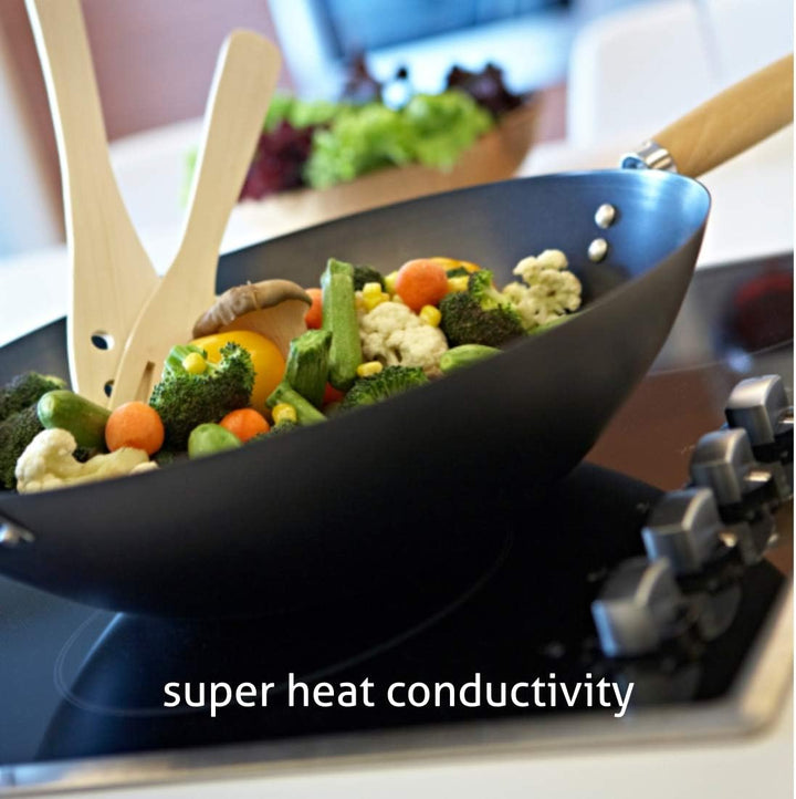 Fernand Charron Carbon Stahl Wok Standard schwarz