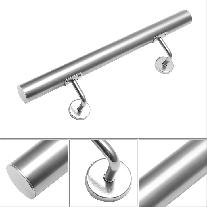 Ikodm Edelstahl Handlauf Treppengeländer Geländer Wandhandlauf Wand Treppe 50 cm Ø 42mm für Aussen &