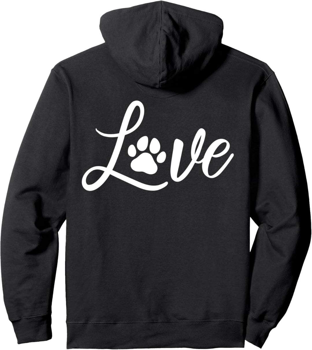 Love Hund Liebe Hundepfote Hundeliebe Fellnase Pfote Pullover Hoodie
