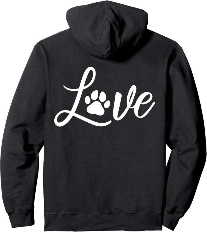 Love Hund Liebe Hundepfote Hundeliebe Fellnase Pfote Pullover Hoodie