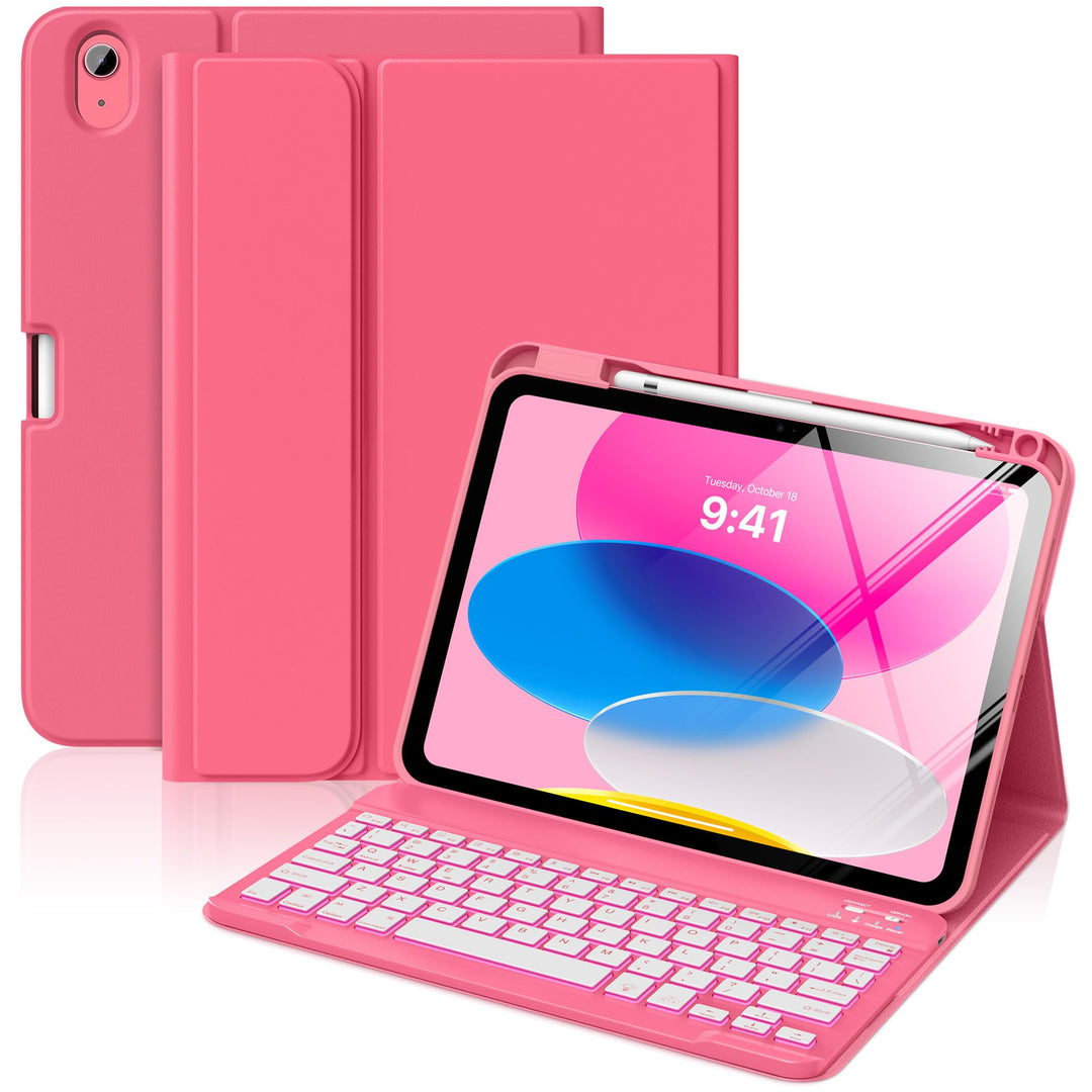 MoKo Tastatur Hülle für iPad 10th Generation 2022, iPad 10,9 Zoll, Multi-Winkel Magnetische Tablet H