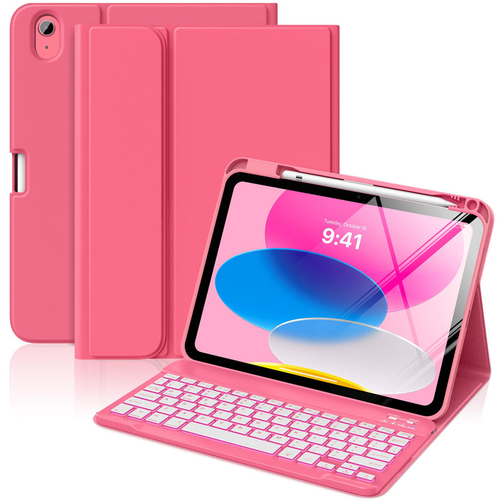 MoKo Tastatur Hülle für iPad 10th Generation 2022, iPad 10,9 Zoll, Multi-Winkel Magnetische Tablet H