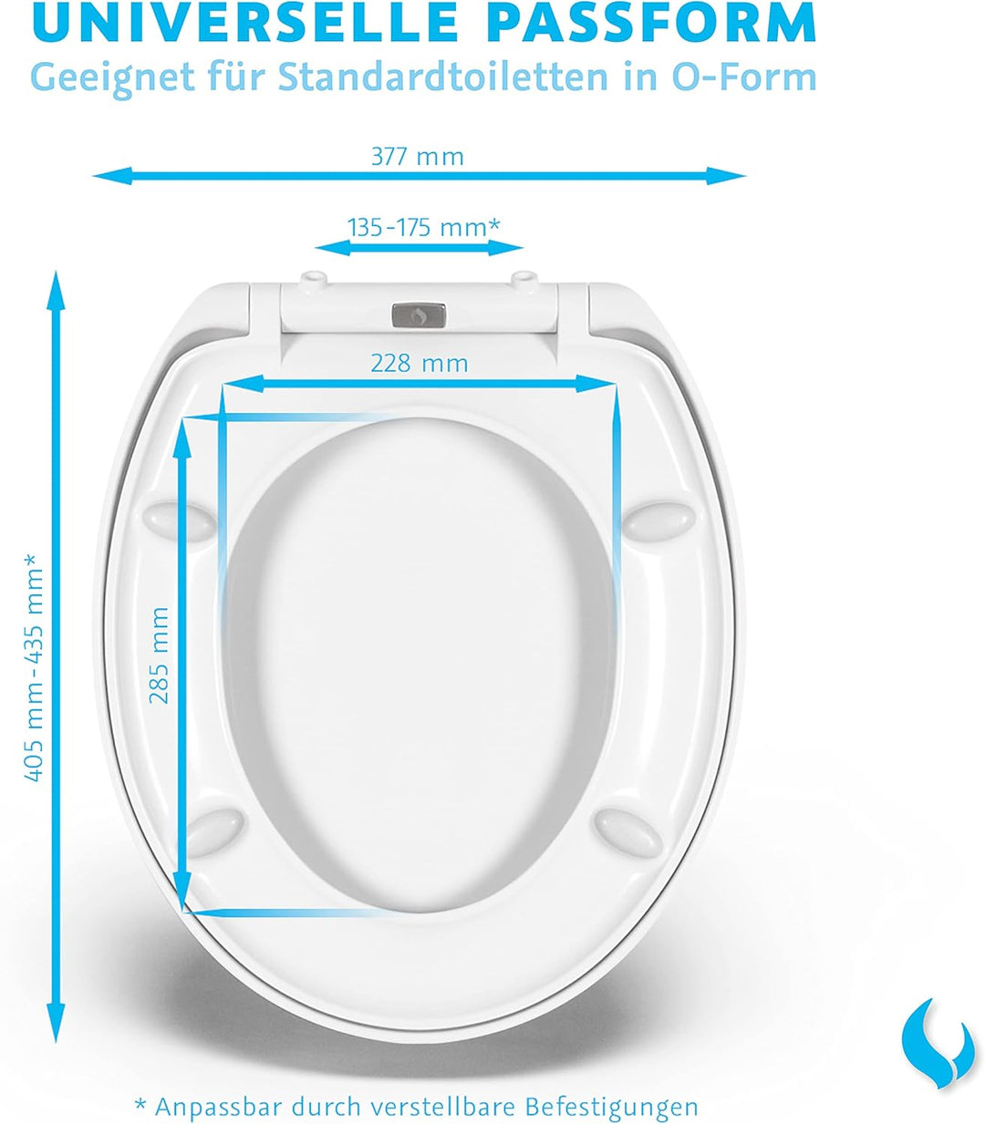 Bullseat® 2.1 WC Sitz weiss O-Form • Absenkautomatik/Softclose • abnehmbar • easyclean • Toilettende