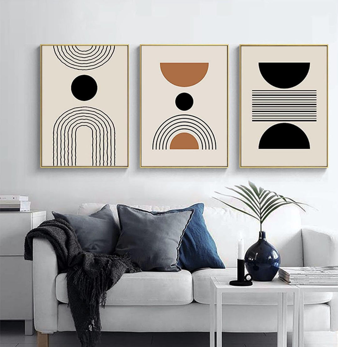 PYNVDD Leinwandposter, Moderne Minimalistische Abstrakte Wandkunst, Böhmisches Posterset Geometrisch