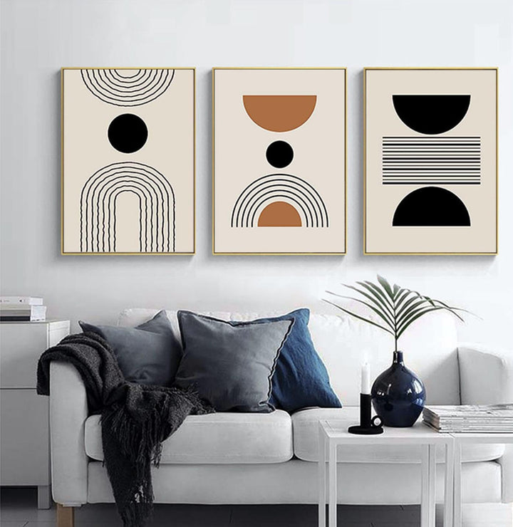 PYNVDD Leinwandposter, Moderne Minimalistische Abstrakte Wandkunst, Böhmisches Posterset Geometrisch