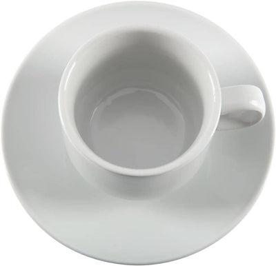 Olympia Whiteware stapelbare Teetassen, 200 ml (12 Stück), weisses Porzellan, Teetassen und Kaffeeta