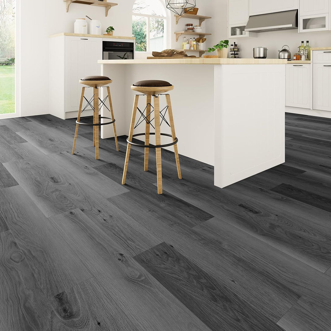 TOPOSE Vinyl Bodenbelag Selbstklebend Zweifarbiges Schiefer Grau – 36 Stück 5,02 m², Einfache DIY-Ve