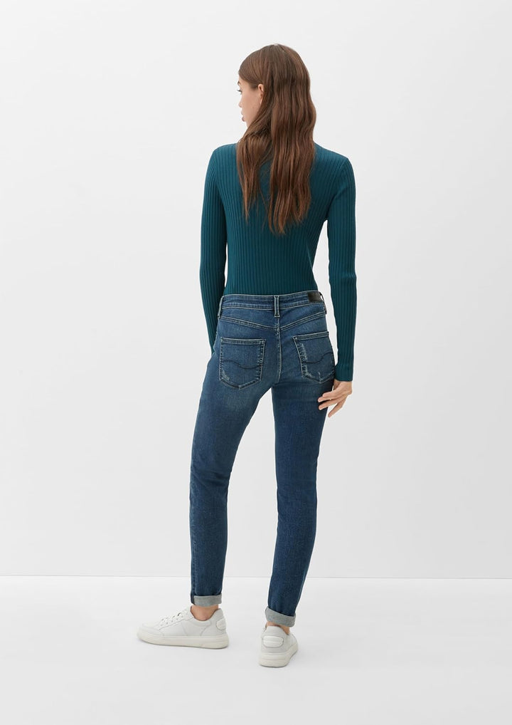 QS Damen Jeans, Fit: Sadie Skinny Leg 32W / 34L Blau, 32W / 34L Blau