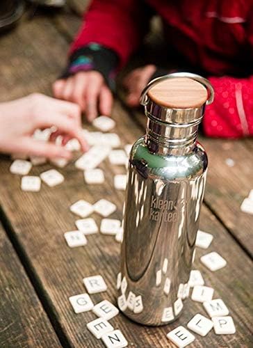 Klean Kanteen Reflect Trinkflasche mit Stainless Unibody Bamboo Cap Brushed Stainless 800ml/27oz, 80