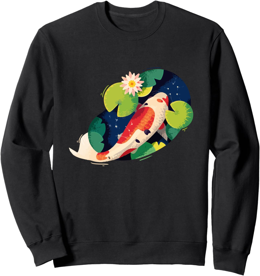 Japanisches Koi-Fisch-Aquarell-Lotusblatt - Geschenk Sweatshirt