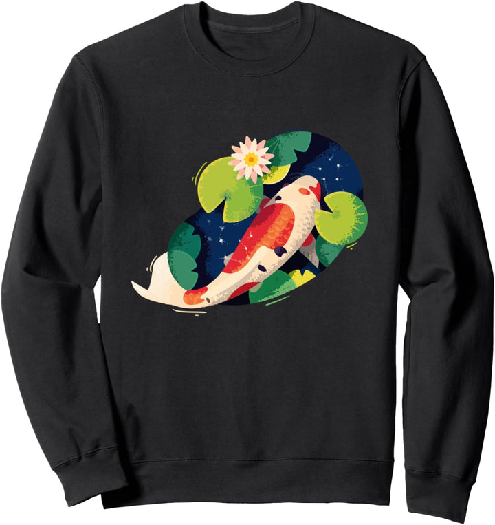 Japanisches Koi-Fisch-Aquarell-Lotusblatt - Geschenk Sweatshirt
