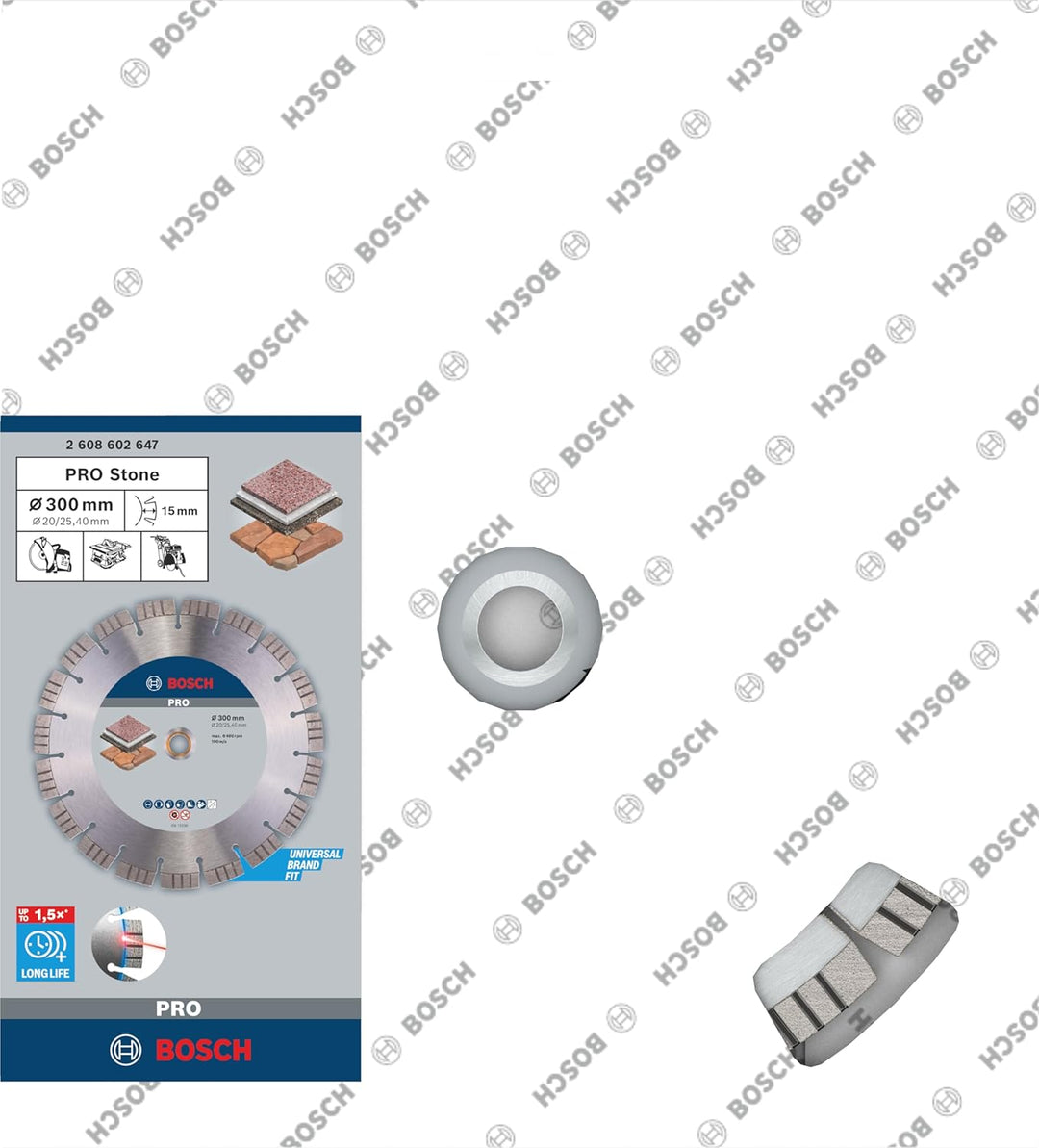 Bosch Professional Diamanttrennscheibe Best für Stone, 300 x 20,00 und 25,40 x 2,8 x 15 mm, 26086026