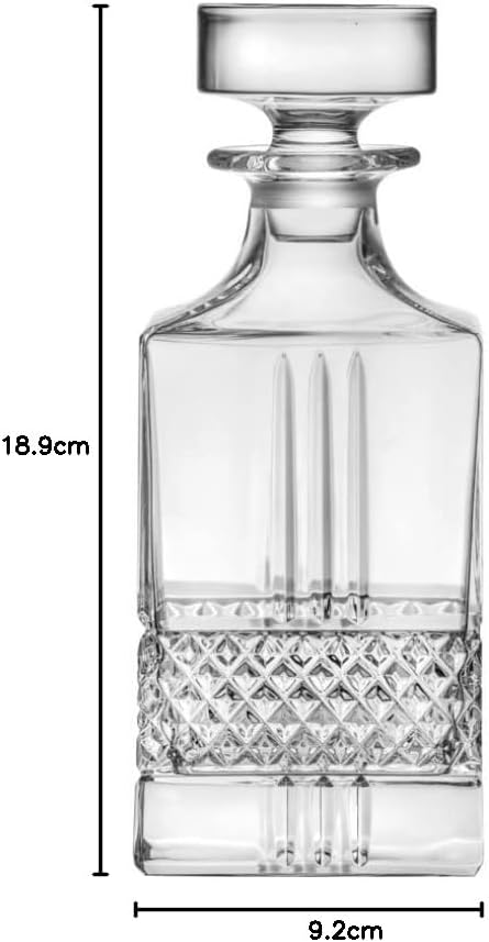 RCR 51592020006 Brilliante Kristall-Whiskey/Weineckdekanter, 850 ml, Vintage-Design, EIN perfektes G