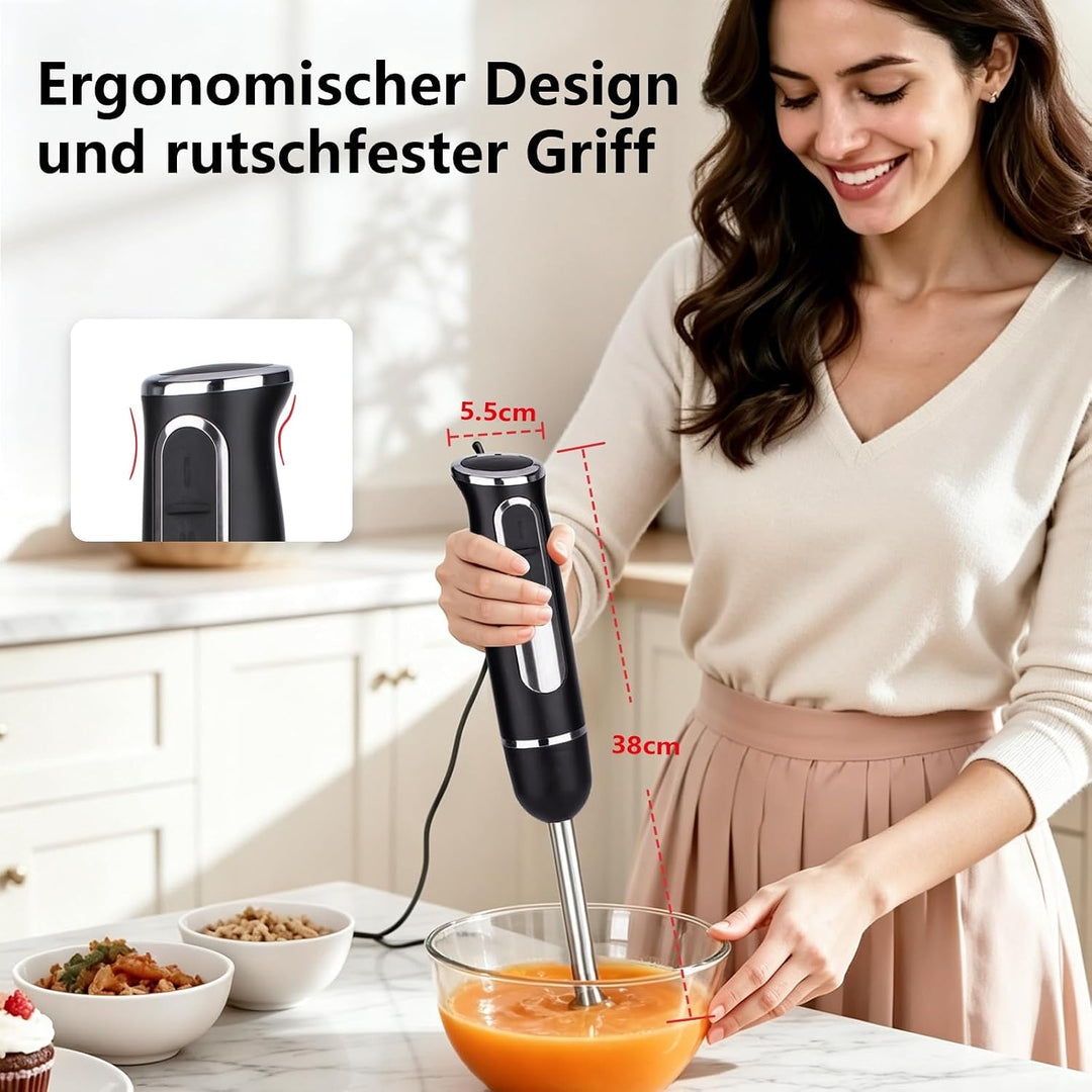 Liebe&amp;Lecker Stabmixer 400W Pürierstab, Hand Blender 2 Geschwindigkeiten | Stabmixer Edelstahl Mit K