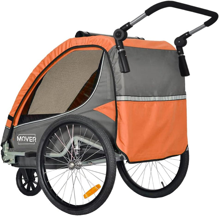 PAPILIOSHOP MOVER Anhänger Wagen und Kinderwagen für 1 oder 2 Kinder Orange, Orange