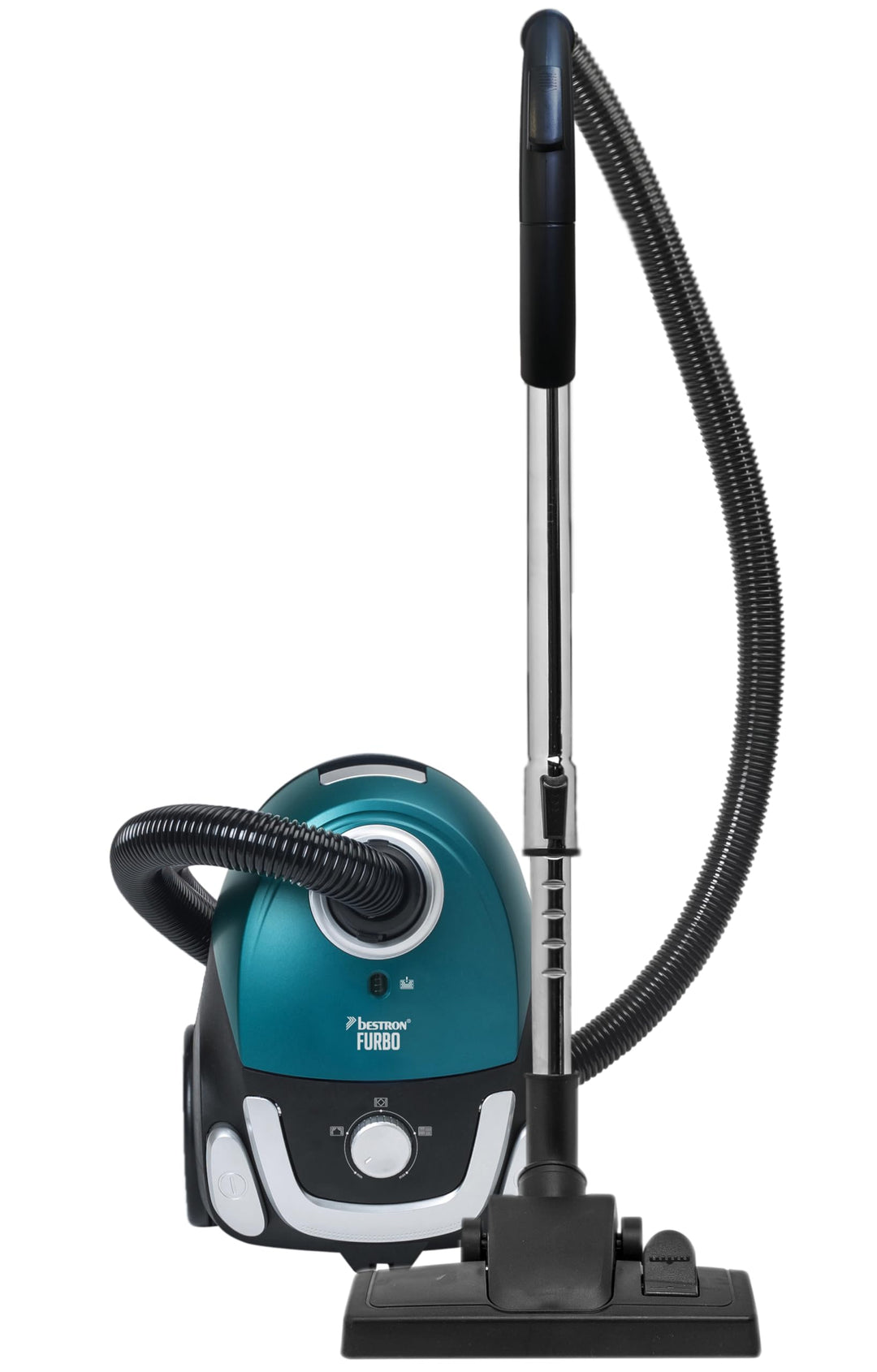 Bestron Staubsauger mit Beutel, Bodenstaubsauger inkl. 3 Staubsaugerbeutel, 94cm Teleskopstange & um