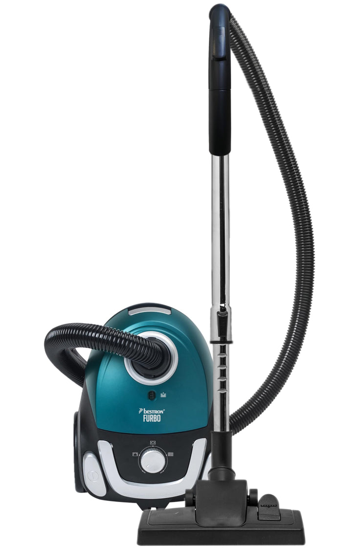 Bestron Staubsauger mit Beutel, Bodenstaubsauger inkl. 3 Staubsaugerbeutel, 94cm Teleskopstange & um