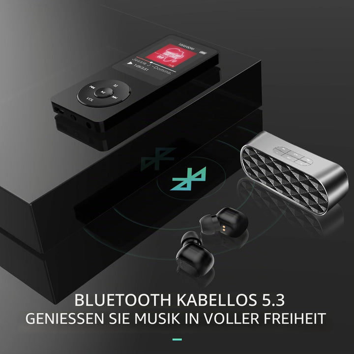 AGPTEK MP3-Player, 32 GB, Bluetooth 5.3, verlustfrei, HiFi, 70 Std., lange Akkulaufzeit, tragbar, mi