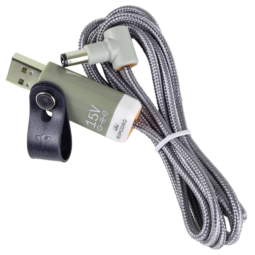 myVolts Ripcord-USB-Ladekabel mit 15V DC Ausgangsstecker kompatibel mit Vestax DC-15 Netzteil