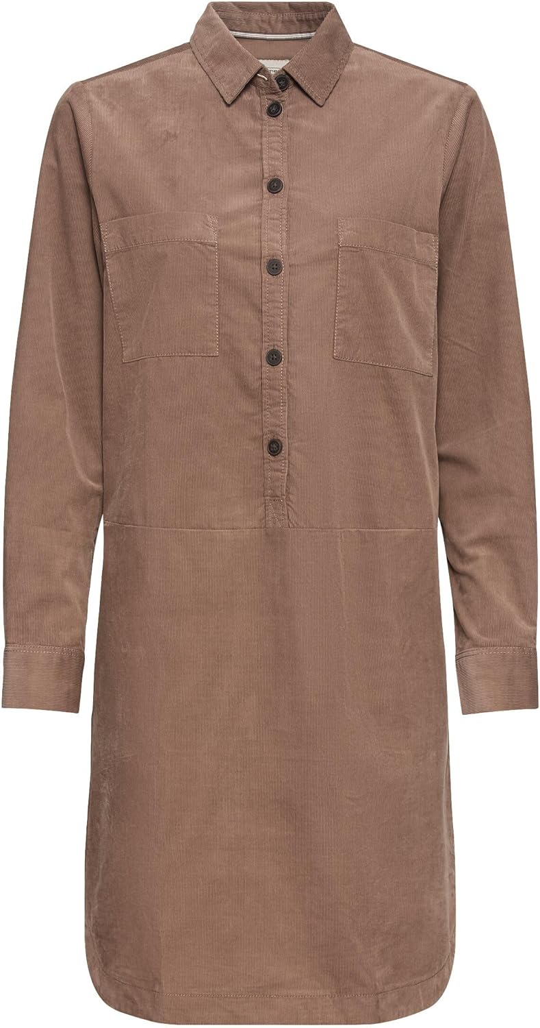 camel active Damen Hemdblusenkleid mit Langen Ärmeln XS Light Walnut, XS Light Walnut