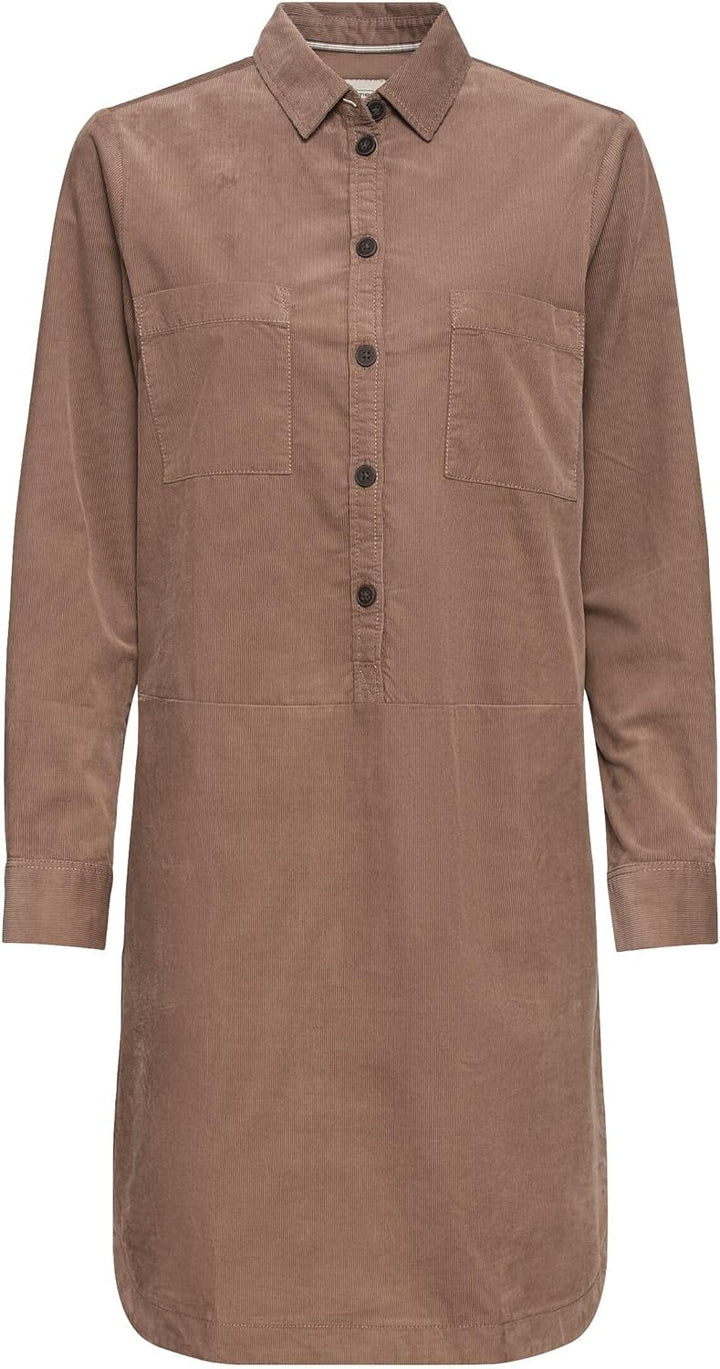 camel active Damen Hemdblusenkleid mit Langen Ärmeln XS Light Walnut, XS Light Walnut