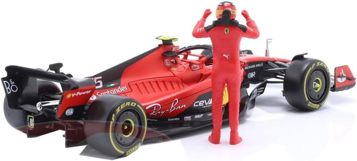Bburago Ferrari SF-23 Carlos Sainz Nr 55 Saison 2023 Formel 1 F1 - Massstab 1/24 23cm Modellauto mit
