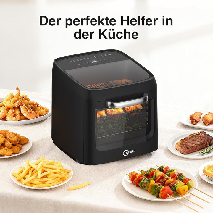 12L XXL Heissluftfritteuse, 12-in-1 Voreinstellungen, Programme, Touchscreen, Funktionen als Air Fry