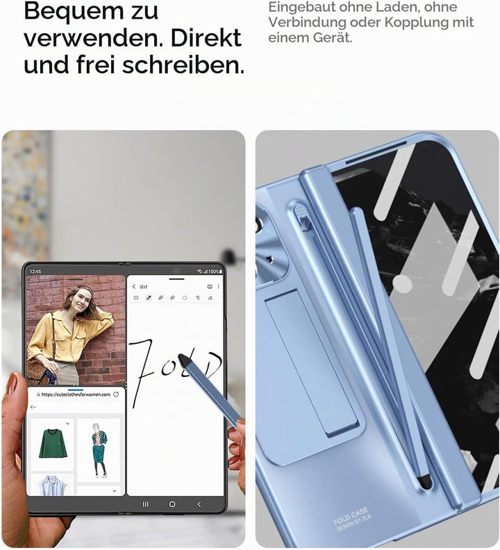 Miimall Kompatibel mit Google Pixel 10 Pro Fold Hülle mit Pen+Pen Slot, Ultra HD Displayschutzfolie